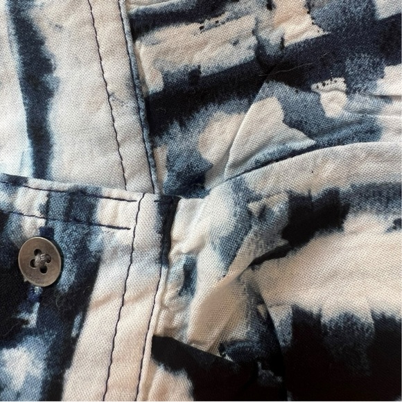 💙Rock & Republic Rare Indigo Shibori Type Soft Rayon Button Down Sz Sm💙 - Picture 12 of 16